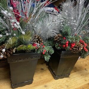Outdoor Christmas holiday plant decor